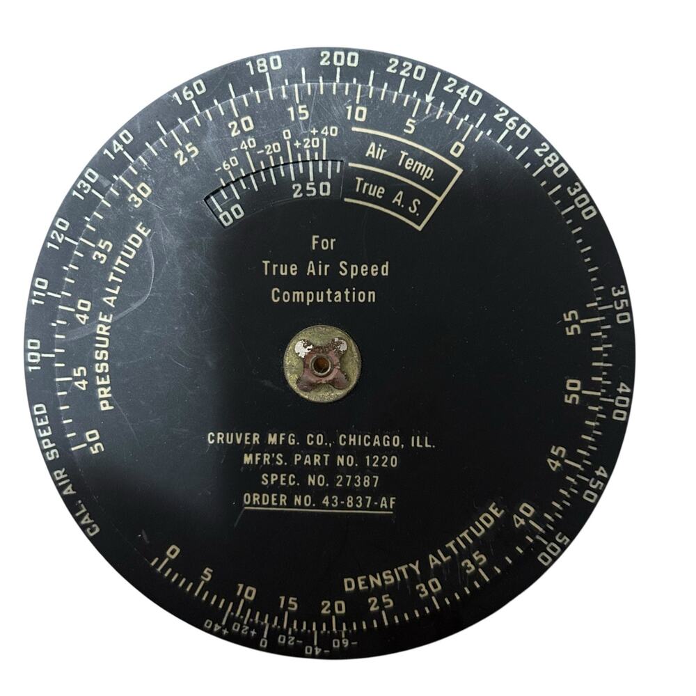 Vintage Time Distance Aviation Computer Type D-4 Property of U.S. Army Air Force